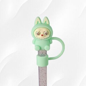 Green Stanley Labubu Silicone Straw Topper - 10mm Straw Cover